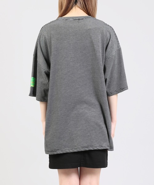 DING(ディング)の「DING/スリーブパッチボーダーTシャツ(Tシャツ/カットソー・レディース・ブラック系その他5・FREE)」の6枚目の写真