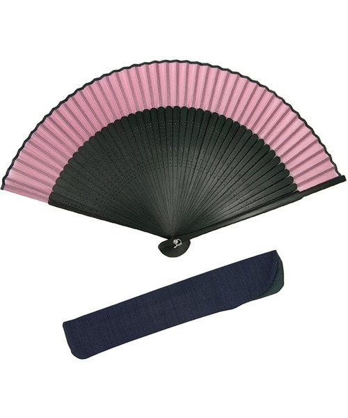 きょうこ 扇子袋付き黒骨正絹扇子（和装小物）｜KYOETSU（キョウエツ）の