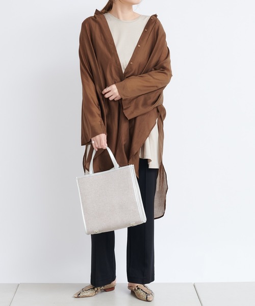 DouDou（ドゥドゥ）の「ポンチピンタックパンツ（その他パンツ・レディース・ブラック/アイボリー/グレイッシュベージュ・38/36）」の13枚目の写真