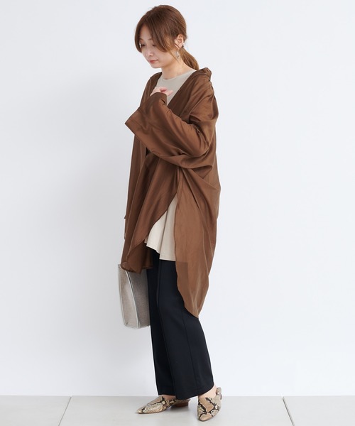 DouDou（ドゥドゥ）の「ポンチピンタックパンツ（その他パンツ・レディース・ブラック/アイボリー/グレイッシュベージュ・38/36）」の11枚目の写真