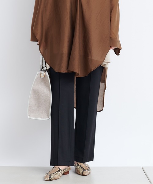 DouDou（ドゥドゥ）の「ポンチピンタックパンツ（その他パンツ・レディース・ブラック/アイボリー/グレイッシュベージュ・38/36）」の14枚目の写真