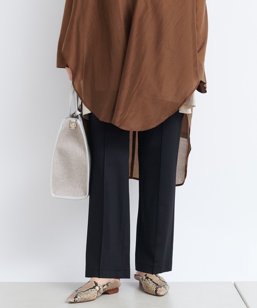 DouDou（ドゥドゥ）の「ポンチピンタックパンツ（その他パンツ・レディース・ブラック/アイボリー/グレイッシュベージュ・38/36）」の16枚目の写真