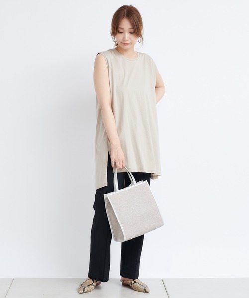 DouDou（ドゥドゥ）の「ポンチピンタックパンツ（その他パンツ・レディース・ブラック/アイボリー/グレイッシュベージュ・38/36）」の18枚目の写真