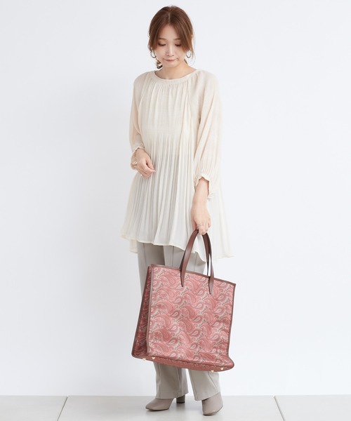 DouDou（ドゥドゥ）の「ポンチピンタックパンツ（その他パンツ・レディース・ブラック/アイボリー/グレイッシュベージュ・38/36）」の22枚目の写真