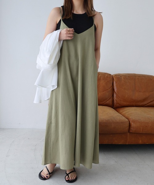 ハンドメイド　リネン　キャミワンピース リネン キャミ ワンピース[品番：AZ000003488]｜andme