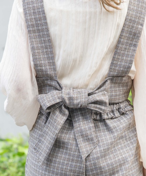 flower(フラワー)の「チェックリボンビスチェ(シャツ/ブラウス・レディース・ブラウン/ベージュ・FREE)」の10枚目の写真