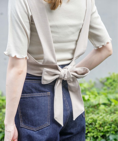 flower(フラワー)の「チェックリボンビスチェ(シャツ/ブラウス・レディース・ブラウン/ベージュ・FREE)」の19枚目の写真