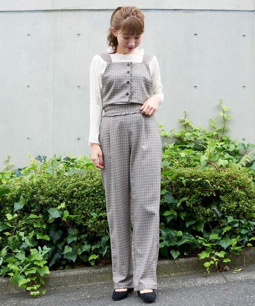 flower(フラワー)の「チェックリボンビスチェ(シャツ/ブラウス・レディース・ブラウン/ベージュ・FREE)」の13枚目の写真