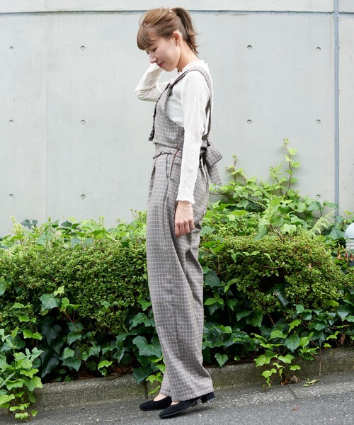 flower(フラワー)の「チェックリボンビスチェ(シャツ/ブラウス・レディース・ブラウン/ベージュ・FREE)」の15枚目の写真