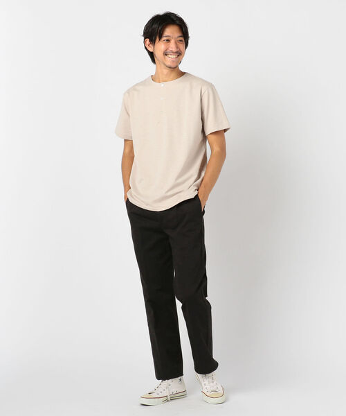 GLOSTER（グロスター）の「One Tack Straight Chino ワンタックストレートチノ ワンプリーツ（チノパンツ・メンズ・チャコールグレー/ブラック/ベージュ・M/S/L）」の9枚目の写真