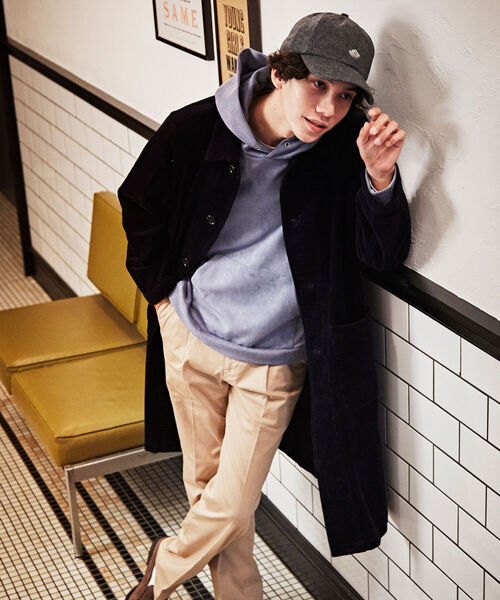 GLOSTER（グロスター）の「One Tack Straight Chino ワンタックストレートチノ ワンプリーツ（チノパンツ・メンズ・チャコールグレー/ブラック/ベージュ・M/S/L）」の20枚目の写真