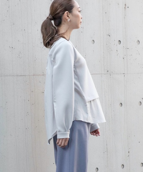 La SRIC（ラスリック）の「La SRIC / ダンボールシャツドッキングプルオーバー（Tシャツ/カットソー・レディース・グレー系その他/ブラック・38）」の3枚目の写真