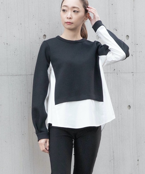 La SRIC（ラスリック）の「La SRIC / ダンボールシャツドッキングプルオーバー（Tシャツ/カットソー・レディース・グレー系その他/ブラック・38）」の9枚目の写真