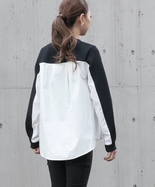 La SRIC（ラスリック）の「La SRIC / ダンボールシャツドッキングプルオーバー（Tシャツ/カットソー・レディース・グレー系その他/ブラック・38）」の5枚目の写真