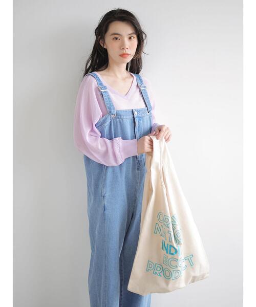 Lilas Campbell（リラキャンベル）の「・別注　リラキャンベル　エンブレム　エコバッグ＊（エコバッグ/サブバッグ・レディース・ライム/ブルー/ラベンダー・FREE）」の21枚目の写真