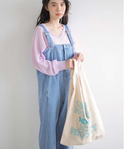 Lilas Campbell（リラキャンベル）の「・別注　リラキャンベル　エンブレム　エコバッグ＊（エコバッグ/サブバッグ・レディース・ライム/ブルー/ラベンダー・FREE）」の3枚目の写真