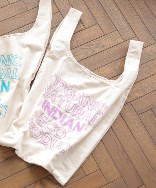 Lilas Campbell（リラキャンベル）の「・別注　リラキャンベル　エンブレム　エコバッグ＊（エコバッグ/サブバッグ・レディース・ライム/ブルー/ラベンダー・FREE）」の13枚目の写真