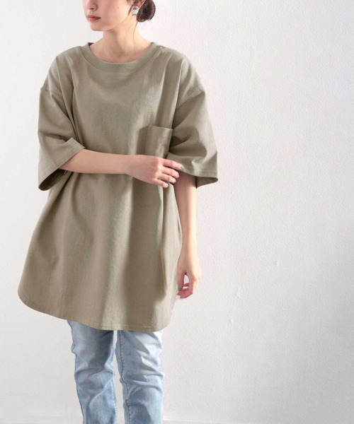 classicalelf（クラシカルエルフ）の「綿100％USAコットン　オーバーサイズTシャツ（Tシャツ/カットソー・レディース・グレイッシュベージュ/ブルー/ホワイト/ブラック/ベージュ/グレー系その他・X-LARGE/XX-LARGE/MEDIUM/LARGE/SMALL）」の22枚目の写真