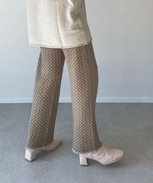 アクリルジャガードストレートパンツ