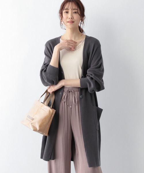 GLOBAL WORK（グローバルワーク）の「洗えるアゼロングカーデ/926704（カーディガン/ボレロ・レディース・チャコールグレー/グレー/ブルー/アイボリー・MEDIUM/LARGE）」の3枚目の写真