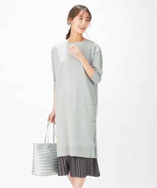 J.PRESS Ladies(J.プレス レディス)の「【洗える】ワンピ+プリーツスカート ツインセットワンピース(ワンピース・レディース・ネイビー系/ベージュ系/ライトグレー系・XS)」の2枚目の写真