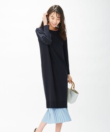 【洗える】ワンピ+プリーツスカート ツインセットワンピース