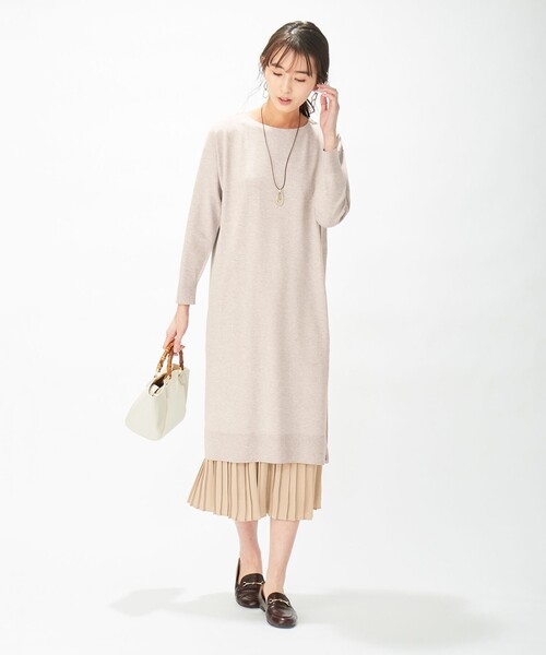 J.PRESS Ladies(J.プレス レディス)の「【洗える】ワンピ+プリーツスカート ツインセットワンピース(ワンピース・レディース・ネイビー系/ベージュ系/ライトグレー系・XS)」の5枚目の写真