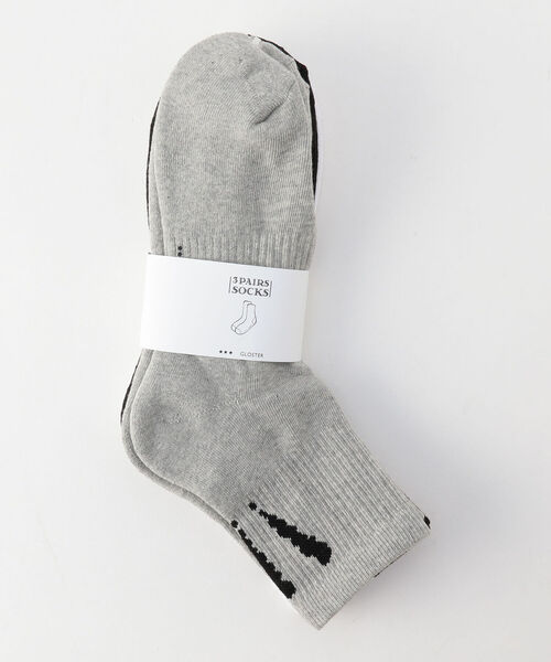 GLOSTER（グロスター）の「3P クォーターソックス（ソックス/靴下・メンズ・ホワイト/ブラック/レインボー・FREE）」の11枚目の写真
