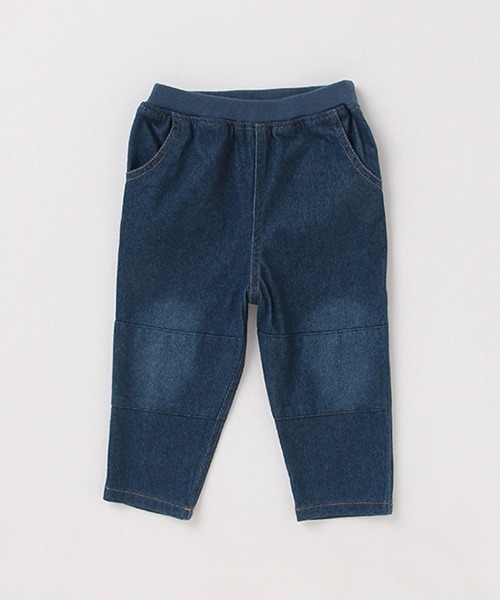 petit main（プティマイン）の「カットデニム9分丈パンツ（デニムパンツ・キッズ・ライトブルー/ブルー・80ｃｍ/90cm/130cm/120cm/100cm/110cm）」の3枚目の写真