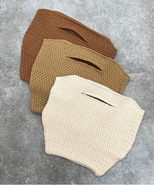 apres jour mignon(アプレジュールミニョン)の「【apresjour mignon×ARIAZ】ニットバッグ(ハンドバッグ・レディース・モカ/アイボリー/ベージュ系その他3・ONESIZE)」の8枚目の写真