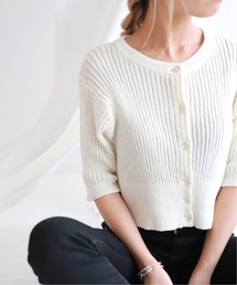 SLOBE citron. ブークレーニットショートカーディガン【手洗い可能】◆