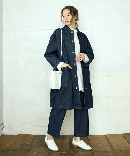 PUAL CE CIN（ピュアルセシン）の「【Du noir】センタープレスデニムパンツ（デニムパンツ・レディース・ブラック/インディゴブルー・FREE）」の15枚目の写真