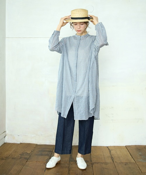 PUAL CE CIN（ピュアルセシン）の「【Du noir】センタープレスデニムパンツ（デニムパンツ・レディース・ブラック/インディゴブルー・FREE）」の7枚目の写真