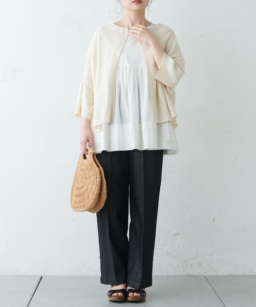 PUAL CE CIN（ピュアルセシン）の「【Du noir】センタープレスデニムパンツ（デニムパンツ・レディース・ブラック/インディゴブルー・FREE）」の17枚目の写真