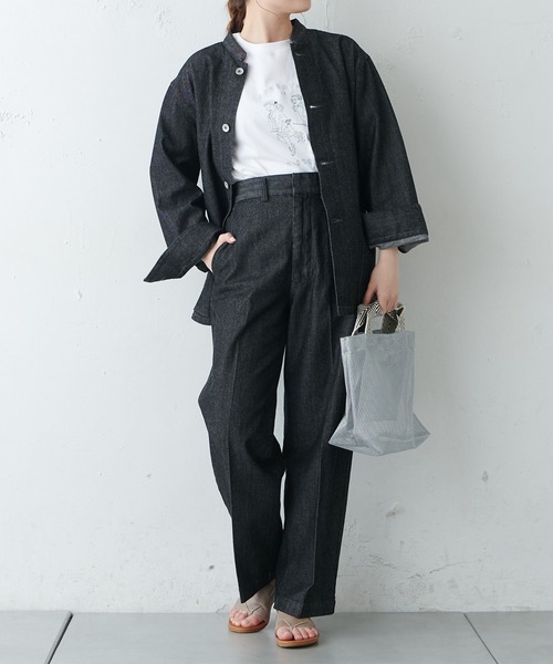 PUAL CE CIN（ピュアルセシン）の「【Du noir】センタープレスデニムパンツ（デニムパンツ・レディース・ブラック/インディゴブルー・FREE）」の21枚目の写真