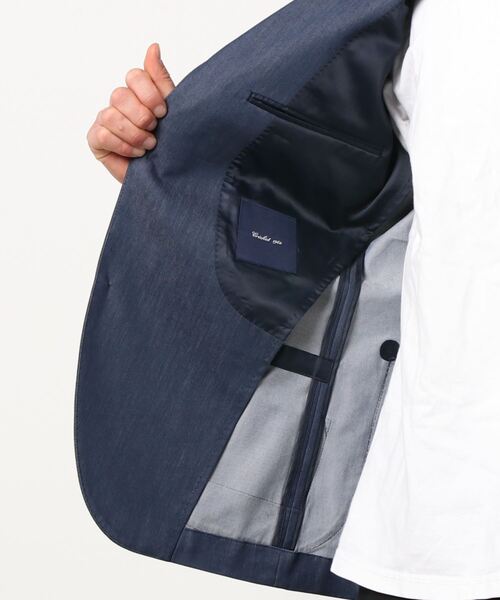 Cricket（クリケット）の「[クリケット1960] Cricket 1960 COOLMOTION ストレッチ デニム調 ジャケット（テーラードジャケット・メンズ・ネイビー・M/46/S/44/XL/50/L/48）」の8枚目の写真