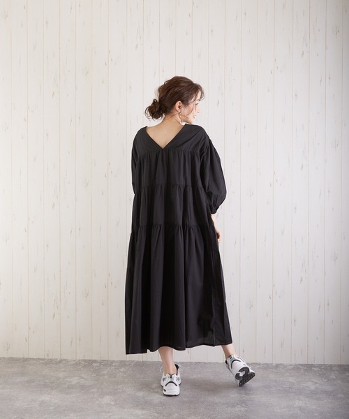 Wefst（ウェスト）の「【Wefst】60Sローンティアード2wayワンピース（ワンピース・レディース・ブラック/オフホワイト/グリーン/ラベンダー/ライトベージュ/グレイッシュベージュ・FREE）」の3枚目の写真