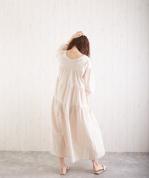 Wefst（ウェスト）の「【Wefst】60Sローンティアード2wayワンピース（ワンピース・レディース・ブラック/オフホワイト/グリーン/ラベンダー/ライトベージュ/グレイッシュベージュ・FREE）」の9枚目の写真