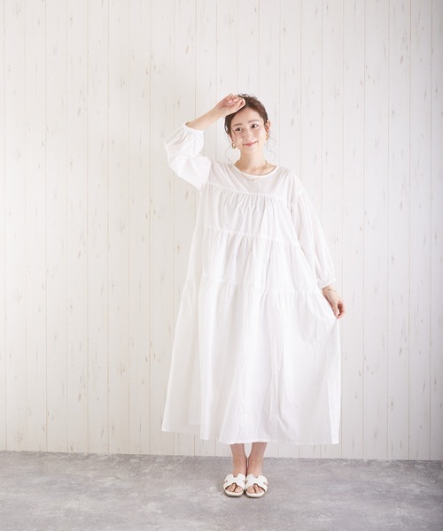 Wefst（ウェスト）の「【Wefst】60Sローンティアード2wayワンピース（ワンピース・レディース・ブラック/オフホワイト/グリーン/ラベンダー/ライトベージュ/グレイッシュベージュ・FREE）」の11枚目の写真