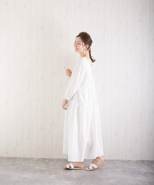 Wefst（ウェスト）の「【Wefst】60Sローンティアード2wayワンピース（ワンピース・レディース・ブラック/オフホワイト/グリーン/ラベンダー/ライトベージュ/グレイッシュベージュ・FREE）」の12枚目の写真