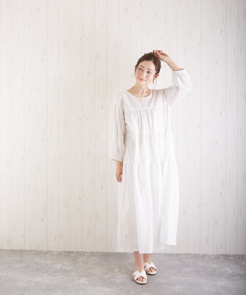 Wefst（ウェスト）の「【Wefst】60Sローンティアード2wayワンピース（ワンピース・レディース・ブラック/オフホワイト/グリーン/ラベンダー/ライトベージュ/グレイッシュベージュ・FREE）」の14枚目の写真