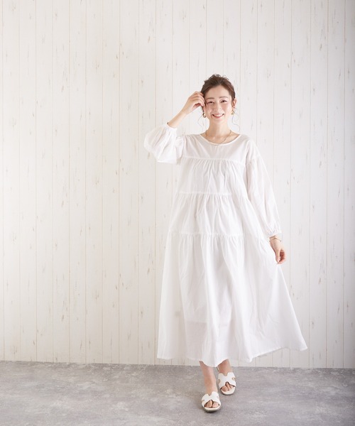 Wefst（ウェスト）の「【Wefst】60Sローンティアード2wayワンピース（ワンピース・レディース・ブラック/オフホワイト/グリーン/ラベンダー/ライトベージュ/グレイッシュベージュ・FREE）」の15枚目の写真