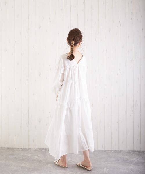 Wefst（ウェスト）の「【Wefst】60Sローンティアード2wayワンピース（ワンピース・レディース・ブラック/オフホワイト/グリーン/ラベンダー/ライトベージュ/グレイッシュベージュ・FREE）」の17枚目の写真