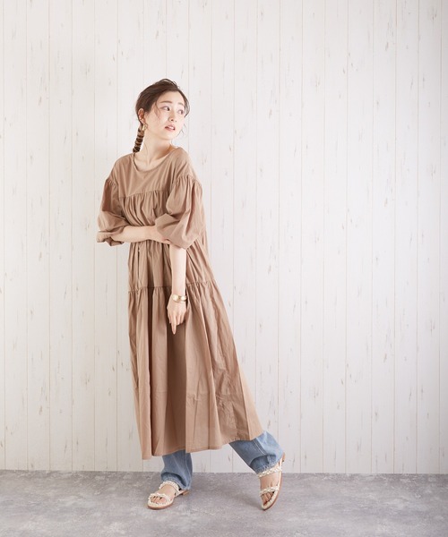 Wefst（ウェスト）の「【Wefst】60Sローンティアード2wayワンピース（ワンピース・レディース・ブラック/オフホワイト/グリーン/ラベンダー/ライトベージュ/グレイッシュベージュ・FREE）」の20枚目の写真