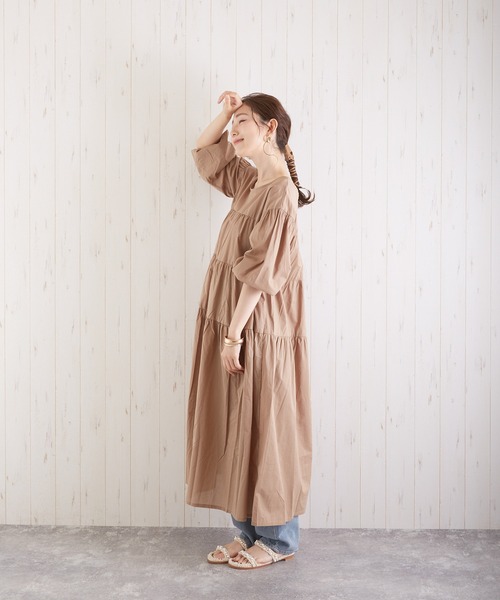 Wefst（ウェスト）の「【Wefst】60Sローンティアード2wayワンピース（ワンピース・レディース・ブラック/オフホワイト/グリーン/ラベンダー/ライトベージュ/グレイッシュベージュ・FREE）」の22枚目の写真