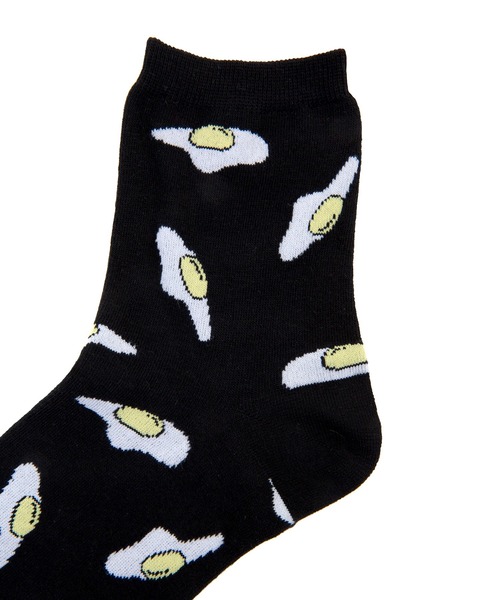 PUNYUS（プニュズ）の「目玉焼き総柄ソックス（ソックス/靴下・レディース・ホワイト/ブラック・FREE）」の8枚目の写真