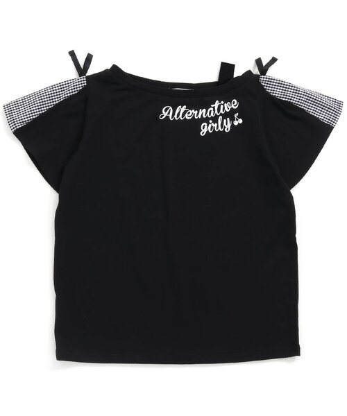 algy（アルジー）の「ワンショル風ガーリーT（Tシャツ/カットソー・キッズ・ブラック/ベージュ/オフホワイト・XXX-SMALL/X-SMALL/MEDIUM/SMALL/XX-SMALL）」の14枚目の写真