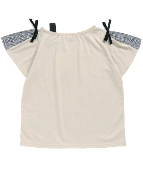 algy（アルジー）の「ワンショル風ガーリーT（Tシャツ/カットソー・キッズ・ブラック/ベージュ/オフホワイト・XXX-SMALL/X-SMALL/MEDIUM/SMALL/XX-SMALL）」の11枚目の写真