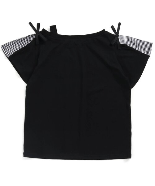 algy（アルジー）の「ワンショル風ガーリーT（Tシャツ/カットソー・キッズ・ブラック/ベージュ/オフホワイト・XXX-SMALL/X-SMALL/MEDIUM/SMALL/XX-SMALL）」の10枚目の写真