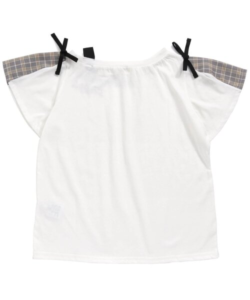 algy（アルジー）の「ワンショル風ガーリーT（Tシャツ/カットソー・キッズ・ブラック/ベージュ/オフホワイト・XXX-SMALL/X-SMALL/MEDIUM/SMALL/XX-SMALL）」の9枚目の写真